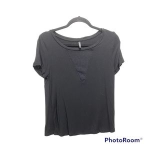 Splash Mesh Inlay Black Tee